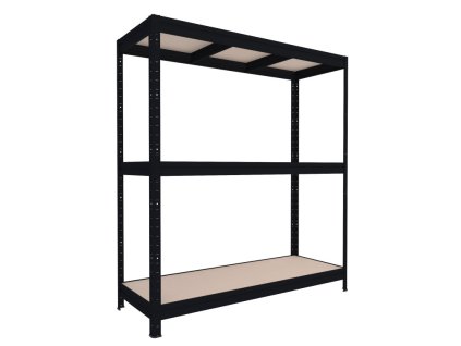 Velký regál Biedrax 60 x 240 x 177 cm, 3 police - černý/MDF 6 mm, 300 kg/pol.