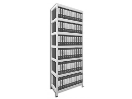 Regál na šanony Biedrax 45 x 120 x 270 cm, bílý - 7 polic MDF