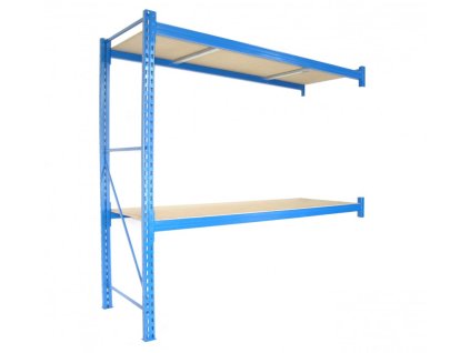 Profesionální regál Biedrax přídavný 120 x 150 x 200 cm, 2 police - nosnost 350 kg/police, modrý