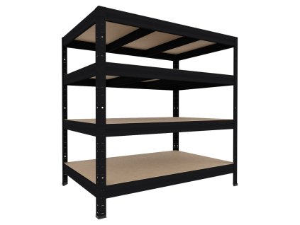 197138 kovovy regal biedrax 50 x 120 x 120 cm cerny 4 police mdf