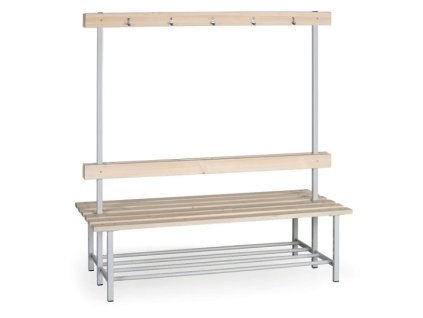 Lavička s věšáky a roštem do šatny LS7501 - délka 1,5 m