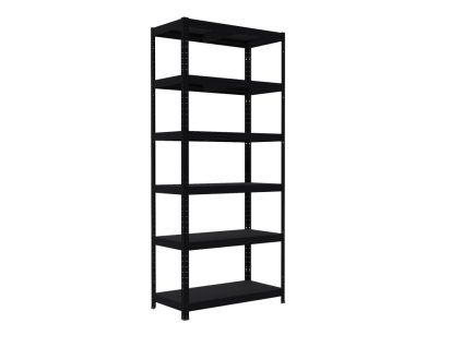 Kovový regál do sklepa Biedrax 40 x 100 x 180 cm, černý - 6 polic kovových