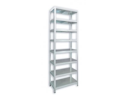 Kovový regál do technické místnosti Biedrax 40 x 60 x 210 cm, zinkovaný - 8 polic kovových