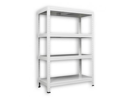 Kovový regál do technické místnosti Biedrax 40 x 80 x 90 cm, bílý - 4 police kovové