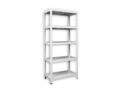 Kovový regál do technické místnosti Biedrax 40 x 80 x 210 cm, bílý - 5 polic kovových
