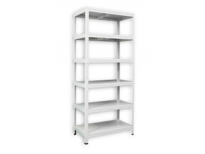 Kovový regál do technické místnosti Biedrax 40 x 60 x 270 cm, bílý - 6 polic kovových