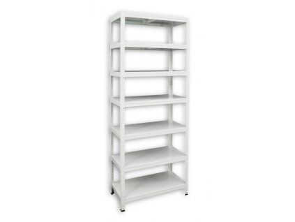 Kovový regál do technické místnosti Biedrax 40 x 100 x 270 cm, bílý - 7 polic kovových