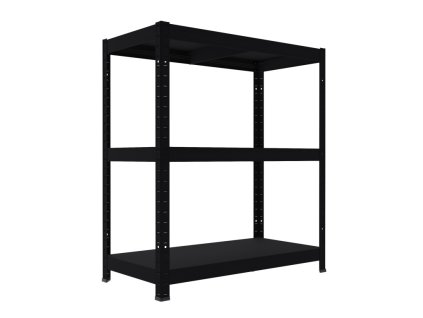 Kovový regál do technické místnosti Biedrax 40 x 90 x 90 cm, černý - 3 police kovové