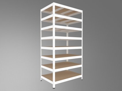 55802 5 kovovy regal biedrax 60 x 90 x 270 cm bily 8 polic mdf 300 kg