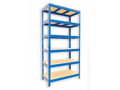 Kovový regál Biedrax 45 x 120 x 180 cm, modrý - 6 polic MDF