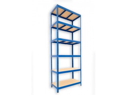 Kovový regál Biedrax 60 x 120 x 210 cm, modrý - 6 polic MDF