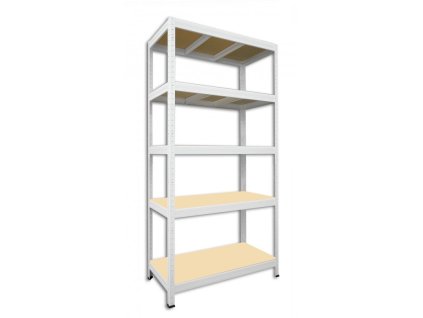 Kovový regál Biedrax 60 x 120 x 180 cm, bílý - 5 polic MDF