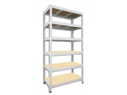 Kovový regál Biedrax 60 x 120 x 180 cm, bílý - 6 polic MDF