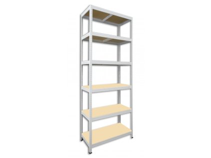 Kovový regál Biedrax 45 x 90 x 270 cm, bílý - 6 polic MDF