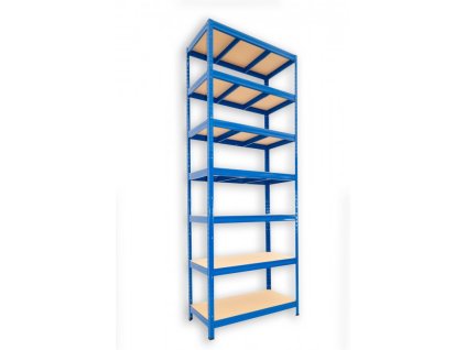 Kovový regál Biedrax 35 x 120 x 270 cm, modrý - 7 polic MDF