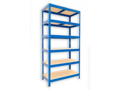 Kovový regál Biedrax 60 x 75 x 180 cm, modrý - 6 polic MDF
