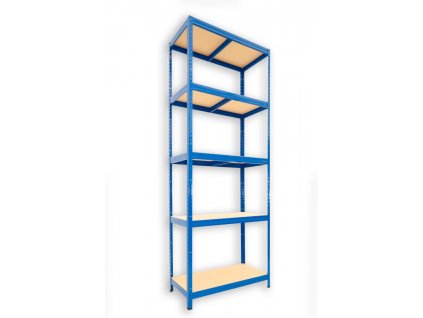 Kovový regál Biedrax 60 x 75 x 210 cm, modrý - 5 polic MDF