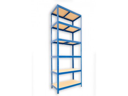 Kovový regál Biedrax 60 x 75 x 210 cm, modrý - 6 polic MDF