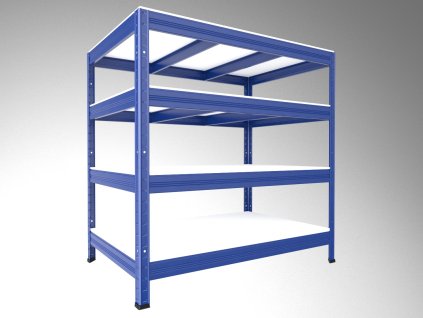 68540 5 kovovy regal do garaze biedrax 45 x 90 x 90 cm modry 4 police bile lamino 12mm 300 kg