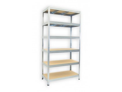 Kovový regál do spíže Biedrax 50 x 90 x 180 cm, pozinkovaný - 6 polic MDF, 275kg