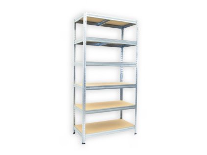Kovový regál do spíže Biedrax 35 x 60 x 180 cm, pozinkovaný - 6 polic MDF