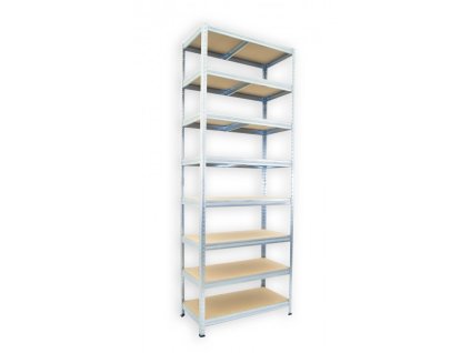 Kovový regál do spíže Biedrax 35 x 60 x 210 cm, pozinkovaný - 8 polic MDF