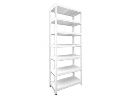Kovový regál do dílny Biedrax 60 x 90 x 210 cm, bílý - 7 polic bílé lamino 12mm