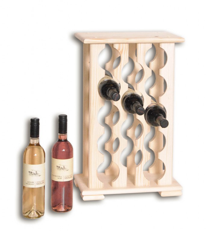 Biedrax Dřevěný stojan na víno pro 14 lahví - SV14