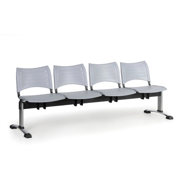 Lavice do čekárny plastová Visio Biedrax LC9294s - podnož chromovaná