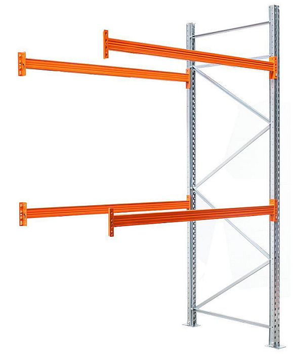Biedrax Paletový regál přídavný 100 x 100 x 250 cm - 3000 kg/patro, pozinkovaný