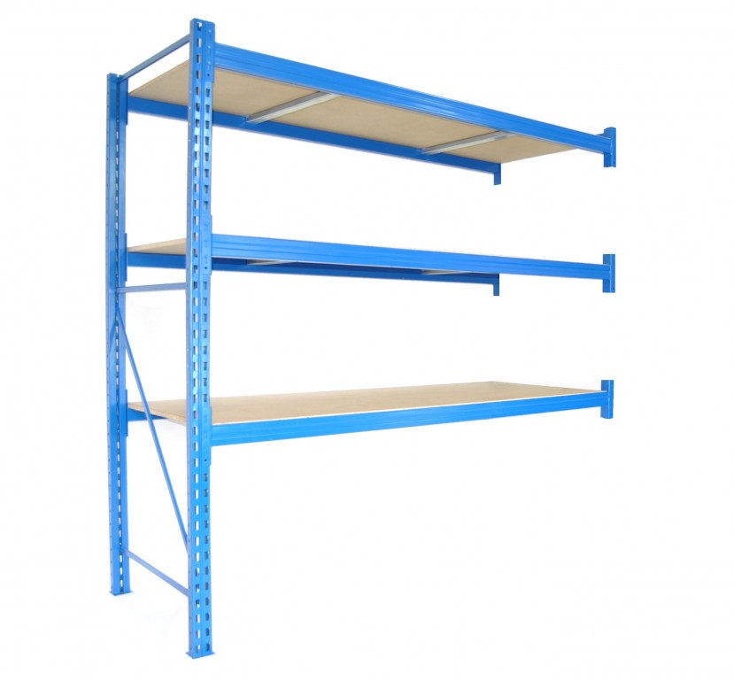Profesionální regál Biedrax přídavný 60 x 120 x 250 cm, 3 police - nosnost 350 kg/police, modrý