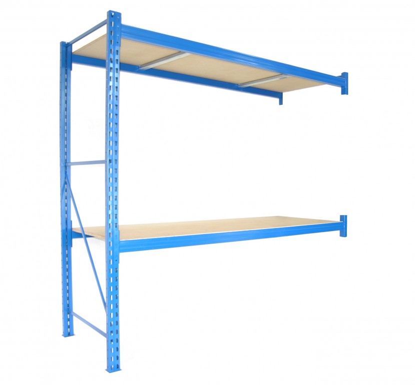 Profesionální regál Biedrax přídavný 60 x 180 x 250 cm, 2 police - nosnost 350 kg/police, modrý