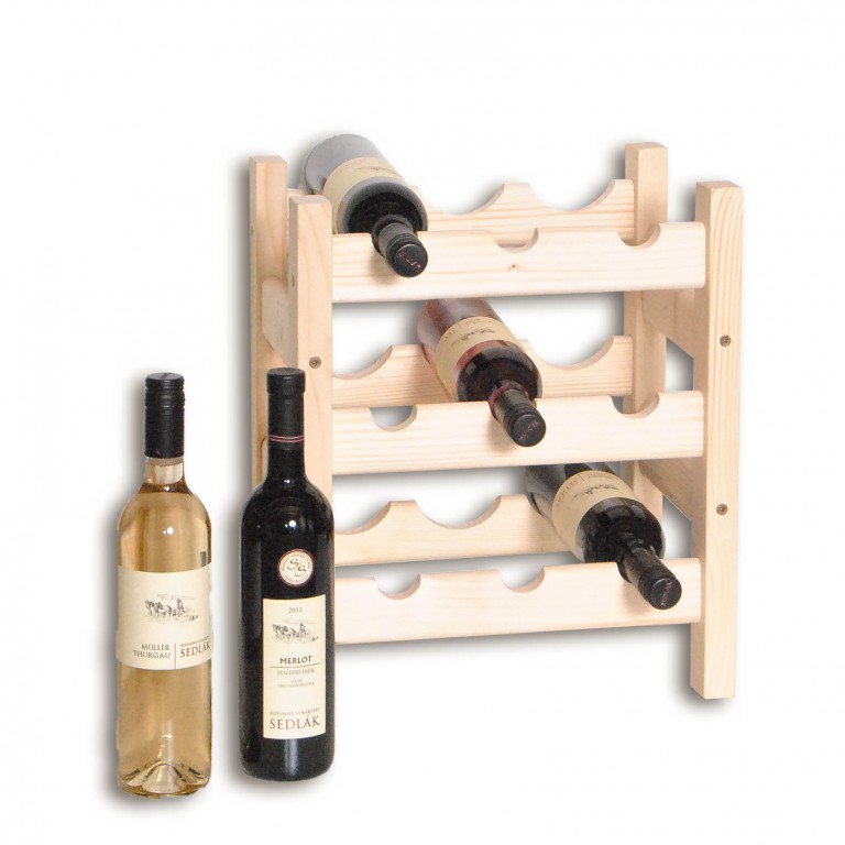 Biedrax Dřevěný stojan na víno pro 9 lahví - SV9