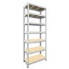 Kovový regál do technické místnosti Biedrax 60 x 120 x 270 cm, bílý - 7 polic MDF