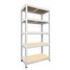 Kovový regál do technické místnosti Biedrax 45 x 75 x 180 cm, bílý - 5 polic MDF