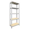 Kovový regál do technické místnosti Biedrax 50 x 120 x 210 cm, bílý - 5 polic MDF