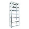 Kovový regál do technické místnosti Biedrax 35 x 90 x 210 cm, pozinkovaný - 7 polic bílé  lamino 12mm, 275kg