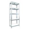 Kovový regál do technické místnosti Biedrax 45 x 60 x 210 cm, pozinkovaný - 5 polic bílé lamino 12mm