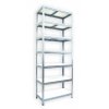 Kovový regál do technické místnosti Biedrax 45 x 60 x 210 cm, pozinkovaný - 7 polic bílé lamino 12mm