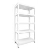 Kovový regál do technické místnosti Biedrax 60 x 75 x 180 cm, bílý - 5 polic bílé lamino 12mm