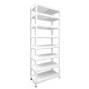 Kovový regál do technické místnosti Biedrax 60 x 75 x 270 cm, bílý - 8 polic bílé lamino 12mm