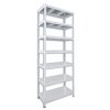 Kovový regál do technické místnosti Biedrax 60 x 120 x 210 cm, bílý - 7 polic pozink