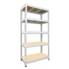 Kovový regál do domácnosti Biedrax 60 x 120 x 180 cm, bílý - 5 polic MDF