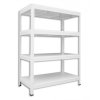 Kovový regál do domácnosti Biedrax 45 x 120 x 120 cm, bílý - 4 police bílé lamino 12mm