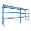 Profesionální regál Biedrax přídavný 80 x 200 x 250 cm, 3 police - nosnost 350 kg/police, modrý