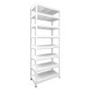 Kovový regál do sklepa Biedrax 60 x 120 x 210 cm, bílý - 8 polic bílé lamino 12mm