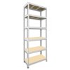 Kovový regál do spíže Biedrax 45 x 120 x 240 cm, bílý - 6 polic MDF