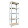 Kovový regál do spíže Biedrax 35 x 90 x 210 cm, pozinkovaný - 5 polic MDF