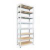 Kovový regál do spíže Biedrax 45 x 120 x 210 cm, pozinkovaný - 8 polic MDF