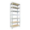 Kovový regál do spíže Biedrax 45 x 75 x 210 cm, pozinkovaný - 7 polic MDF